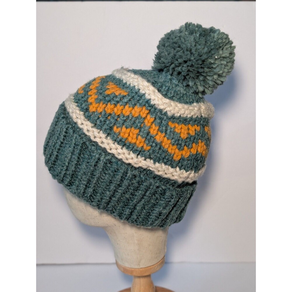 Universal Thread Winter Hat, One Size, Blue Yellow Pom Pom
